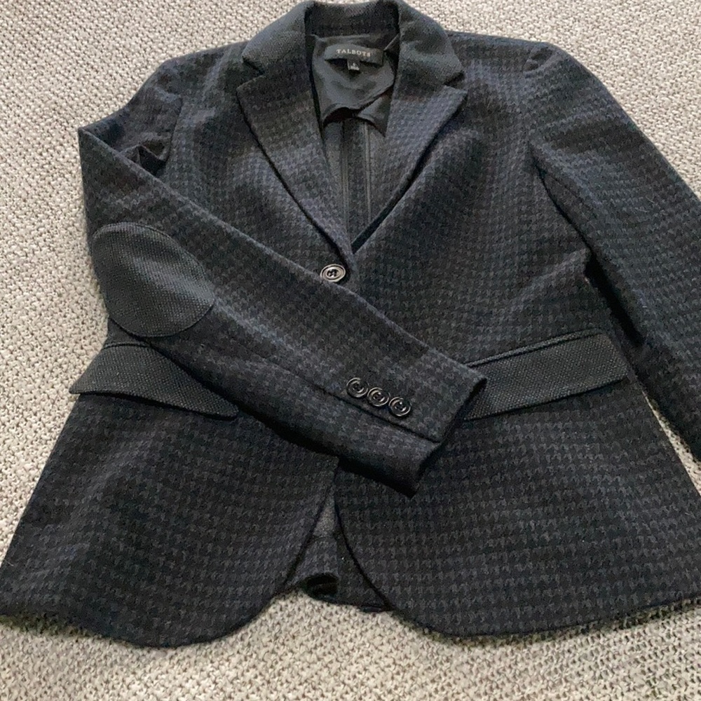 Talbots herringbone blazer with elbow pads